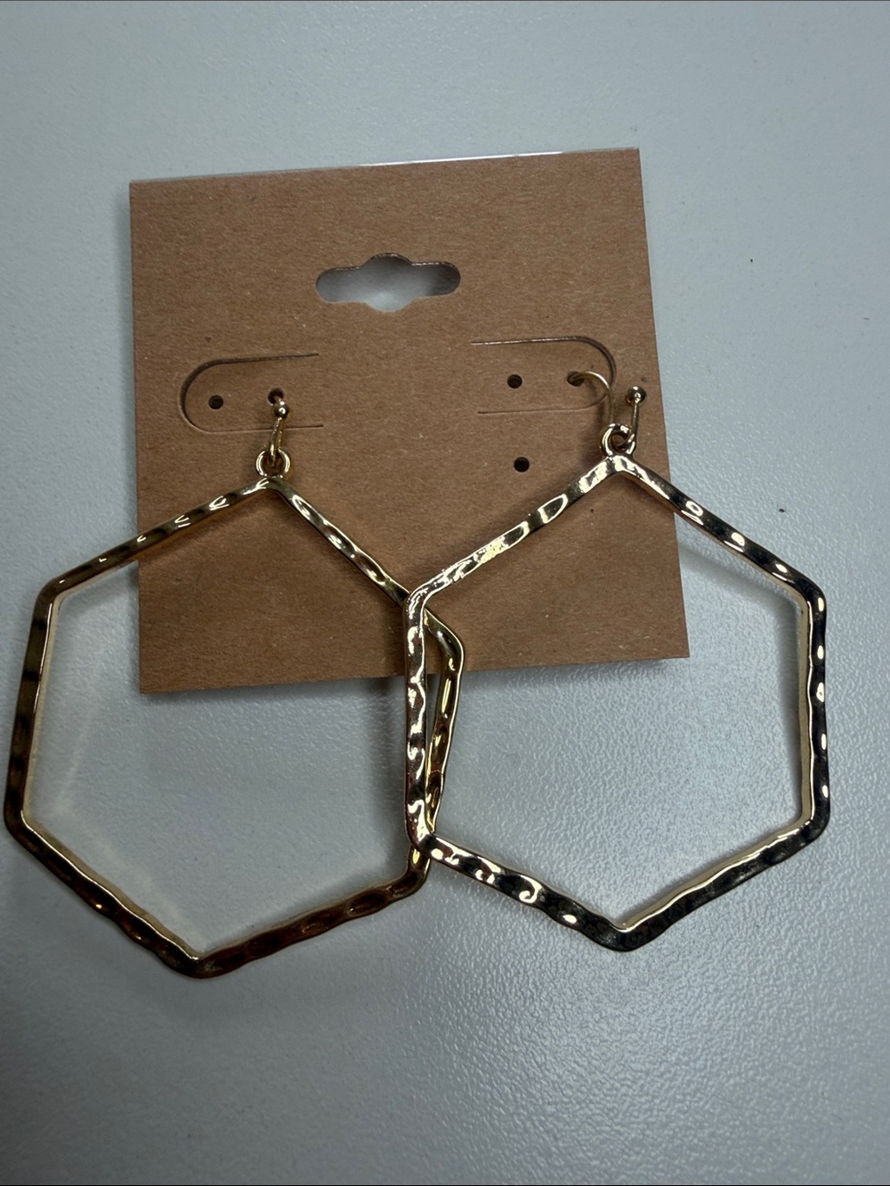 Gold Hexagon Hoop Earrings - Women Jewelry